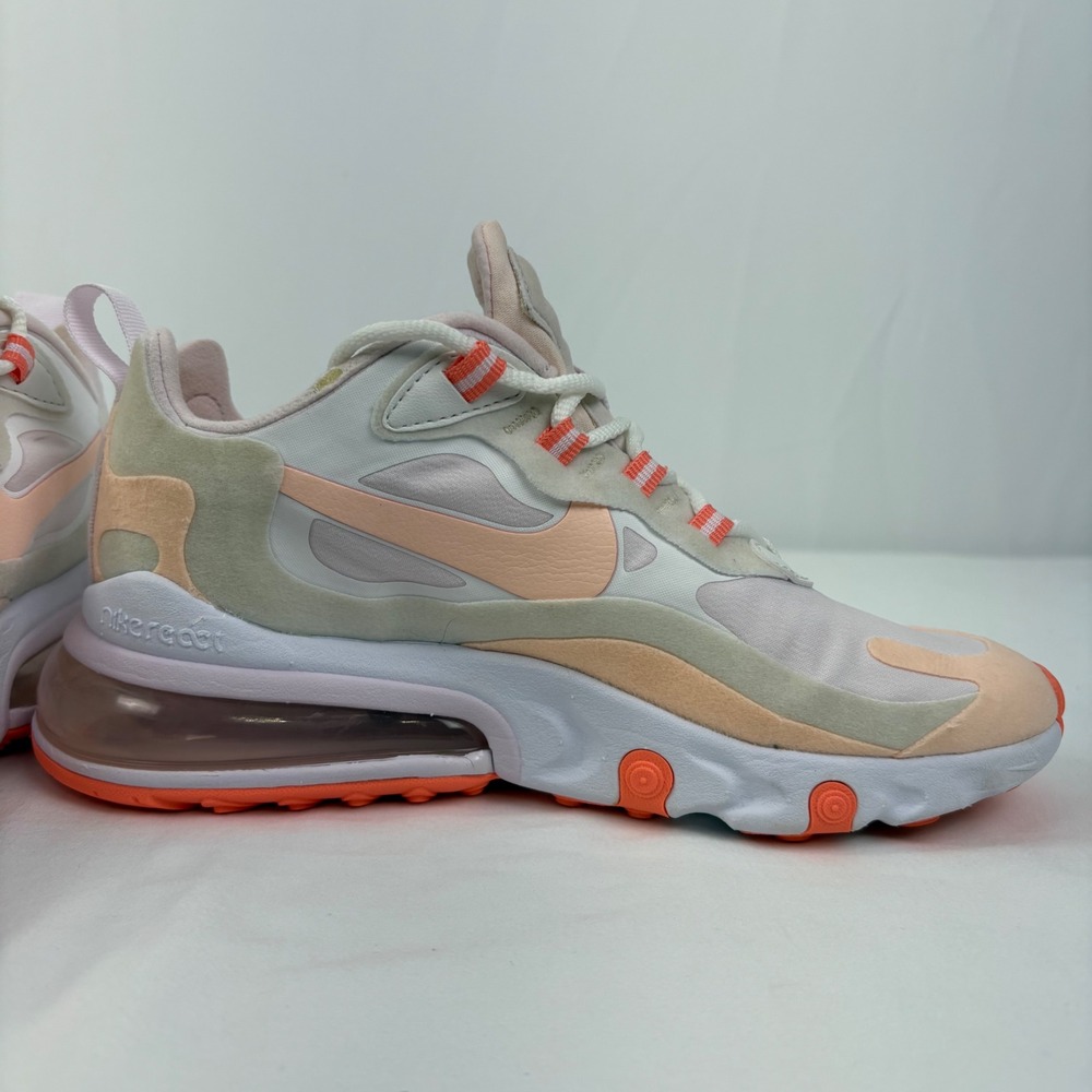 Nike Air Max 270 React Women's Sneakers Summit White Crimson Tint Size 5 - Picture 9 of 12